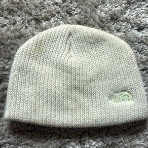 North Face cream ski hat beanie, one size, top condition